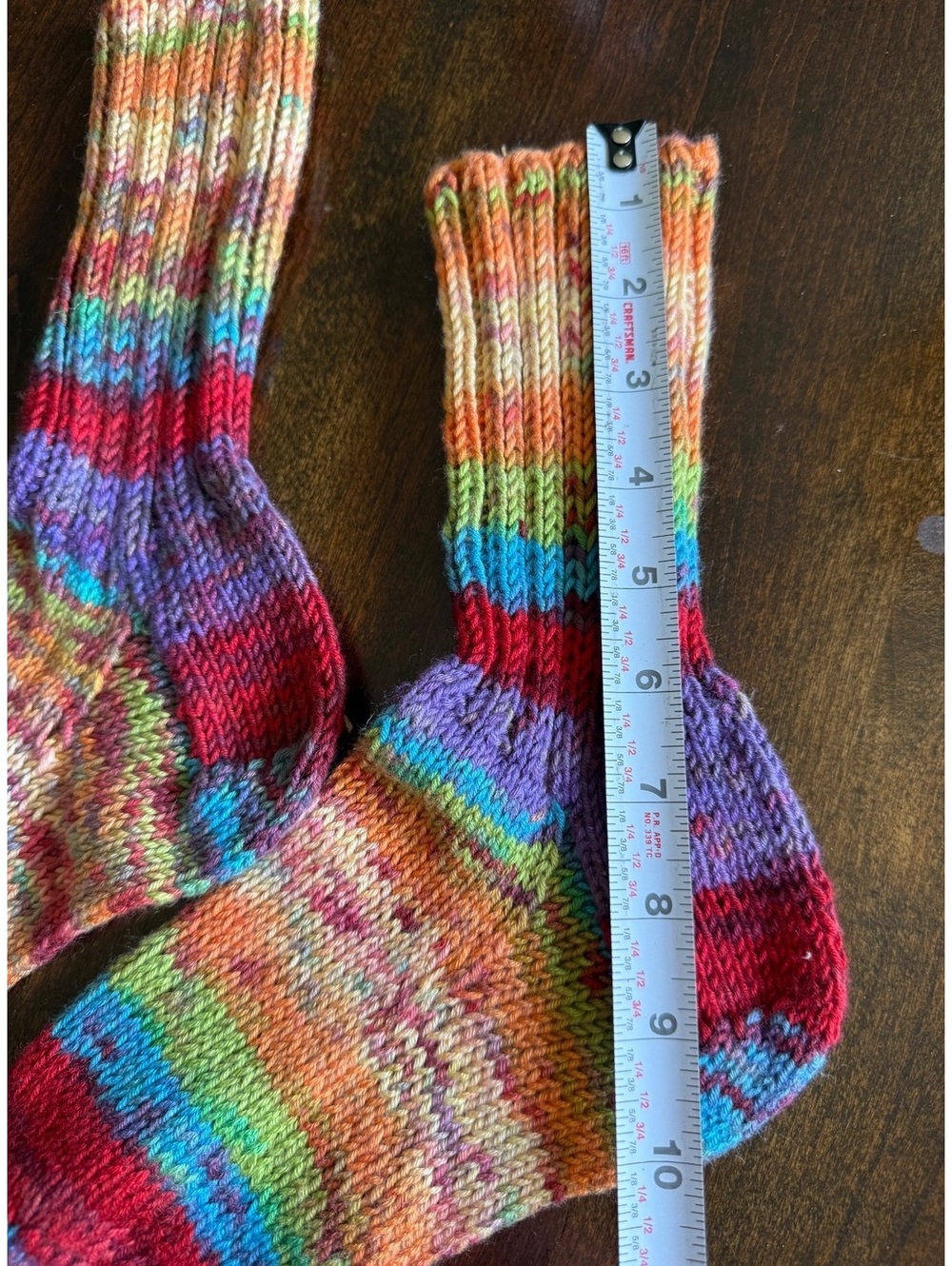 Hand-Knitted Colorful Wool Socks - Two Pairs - Picture 4 of 9